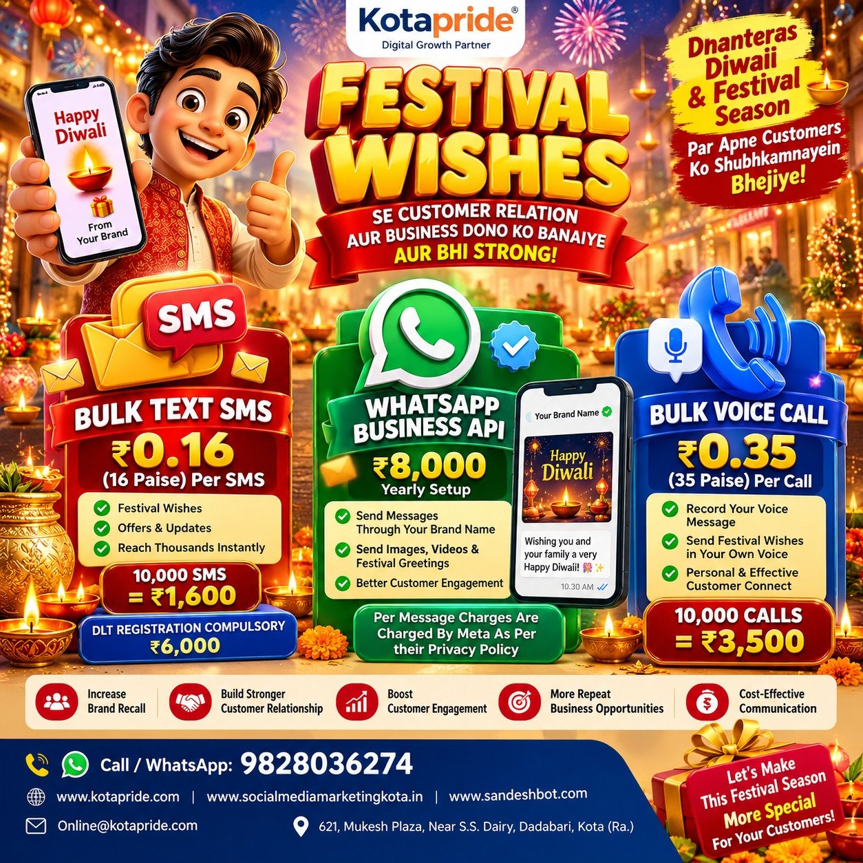 Kotapride festival marketing offers including SMS, WhatsApp and voice calls